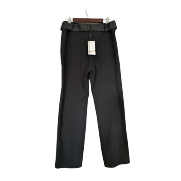 Studio Bill Blass NWT Women's Straight Leg Pants with Tied Chiffon Belt - Picture 4 of 7